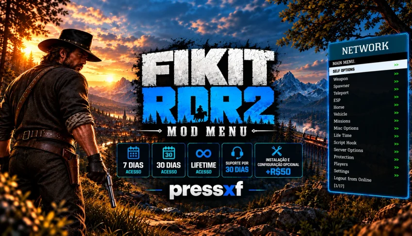 FIKIT Mod Menu RDR2 Online PC + Suporte de 30 Dias