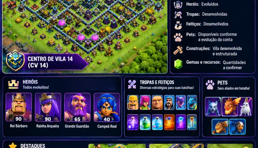 Conta Clash of Clans CV 14