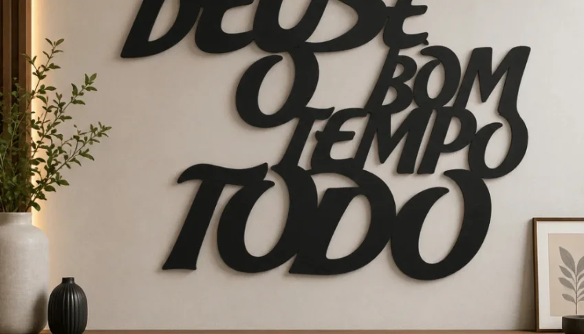 Quadro Deus é Bom o Tempo Todo em MDF 50 x 35 cm