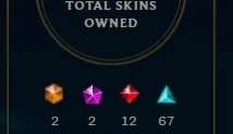 conta de lol diamante 3 com 200 skins +1230 rp