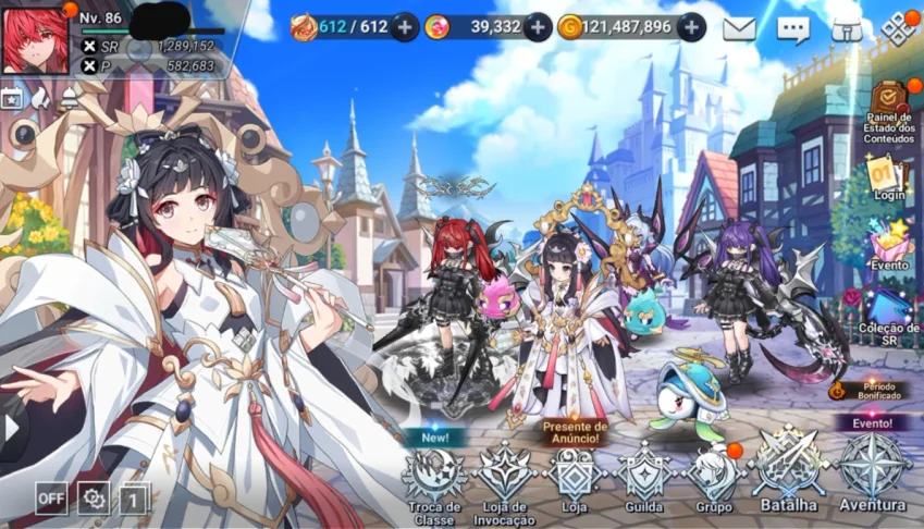 Conta do Grand Chase Mobile lev 86