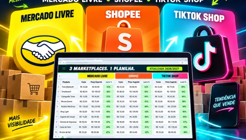 Calculadora de Preços e Taxas | Shopee Ml e Tiktok 2026/2027