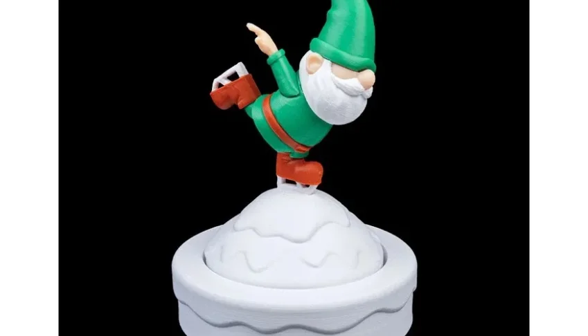 Gnomo de Natal Esquiando