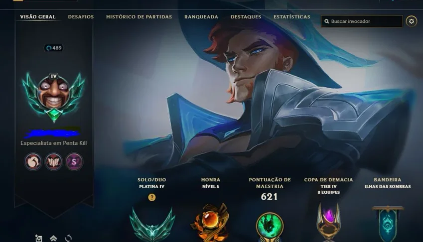 Conta LEAGUE OF LEGENDS - PLATINA 4