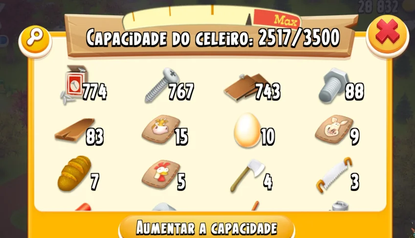 Vendo conta suporte Celeiro Nivel 9