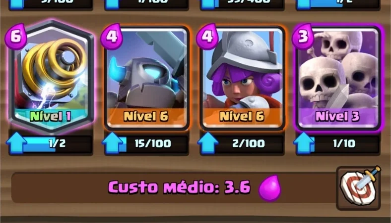Conta XP 8, alterar nome, Arena 9, Sparky, Tronco, gold 15k