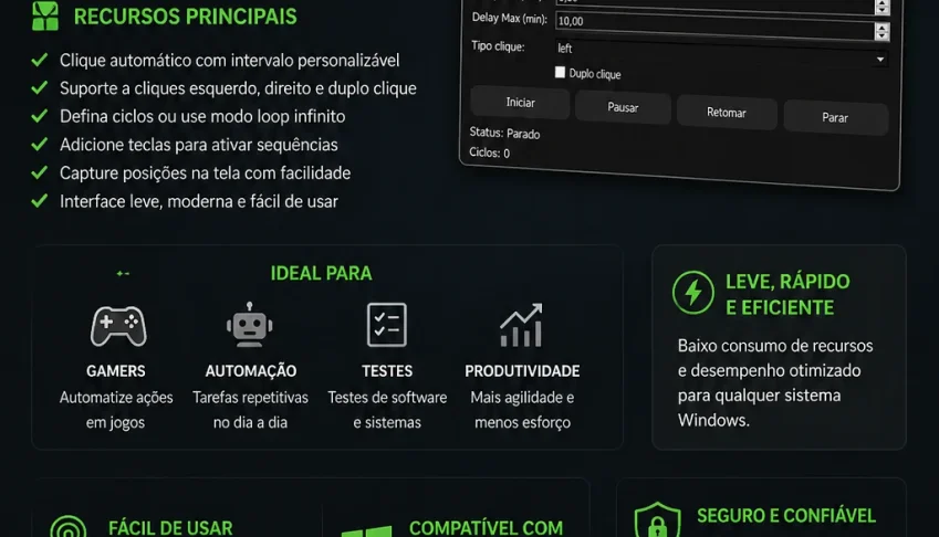 🚀 Auto Clicker Pro — Automatize Tudo Em Segundos!