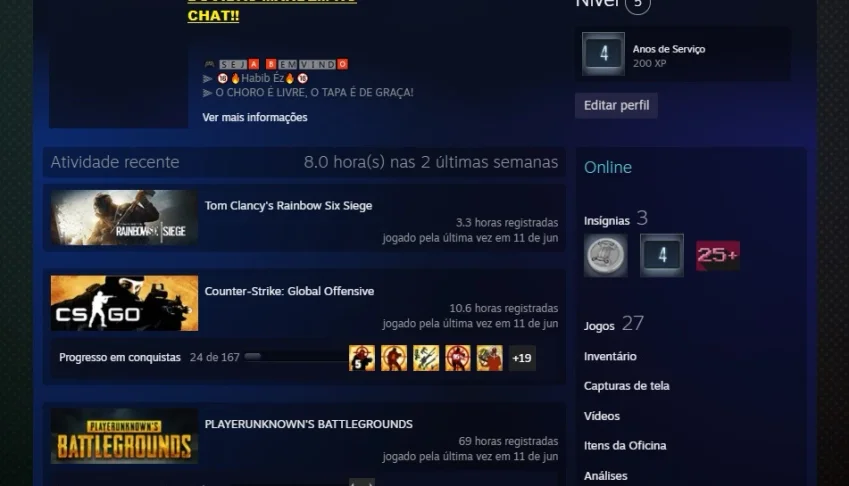Conta Steam Maravilhosa PIKA