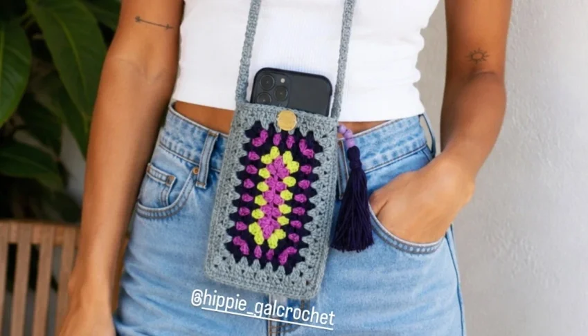 Porta Celular de Crochê