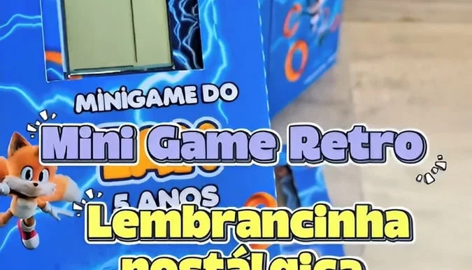 Arquivo Digital Molde Caixa para Mini Game Sonic em Studio