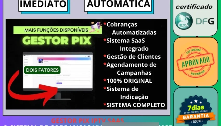 Gestor Pix 1PTV SaaS – O Sistema de Cobranças Via W.h.atsApp