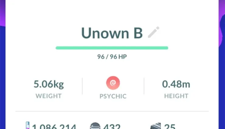 UNOWN Letra B - Vários Disponíveis - (Leia a Descrição)