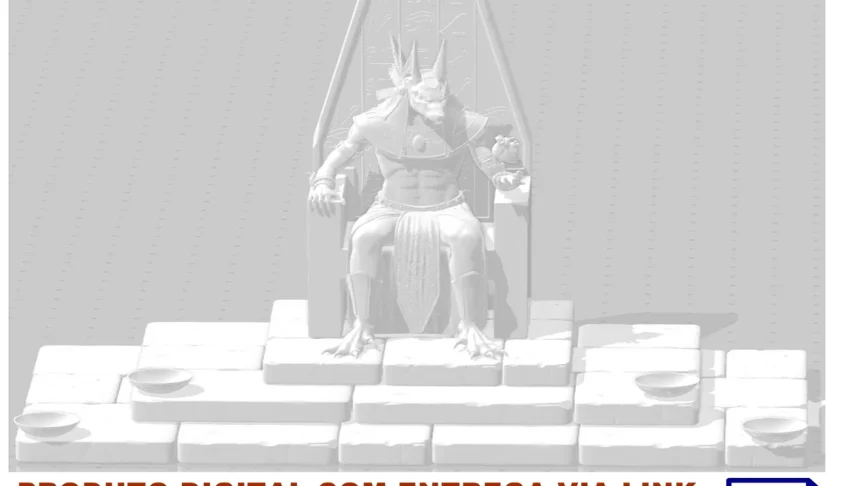STL Para Impressão 3D - Anubis Trono