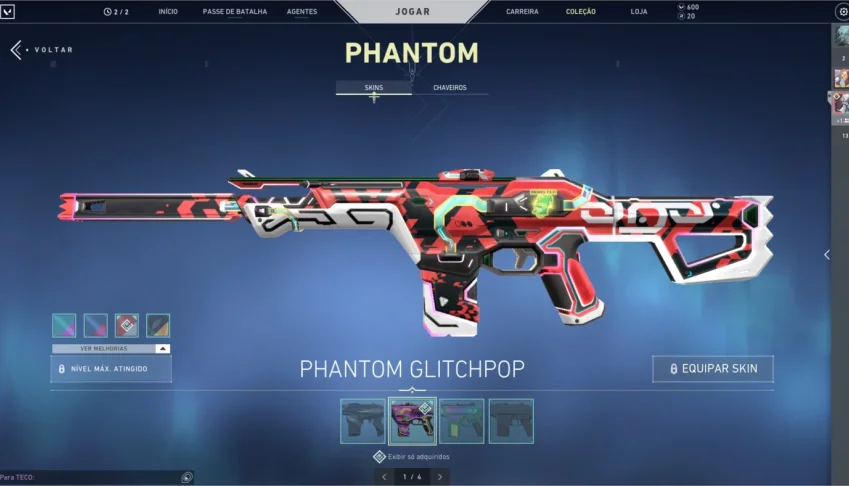 Conta Valorant 1k+ gastos, cheio de skins, DIAMANTE 1.