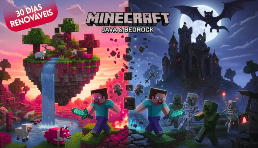 Minecraft Original Java & Bedrock 30 Dias Pc & Console