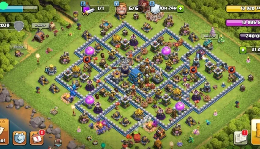 Cv 12 100% Full Com 6 Construtores - Clash of Clans