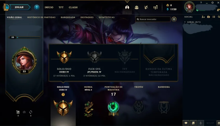 Smurf gold 4 conta nova mmr alto