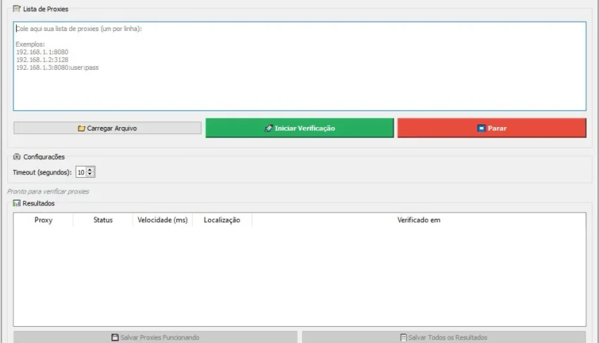 Programa para verificador de proxies -On ou OFF