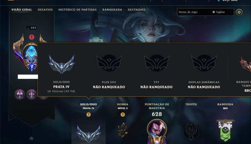 Prata 4 com TODOS os Champs e 181 Skins ( MID / ADC )