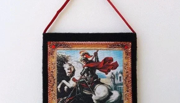 Quadrinho de Feltro Preto - São Jorge