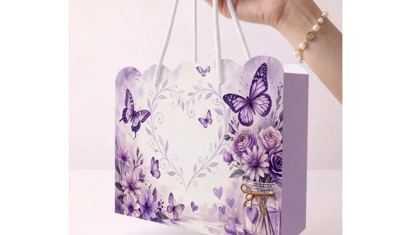 Kit 15 Sacolinhas Flores e Borboletas - Pegue e Monte
