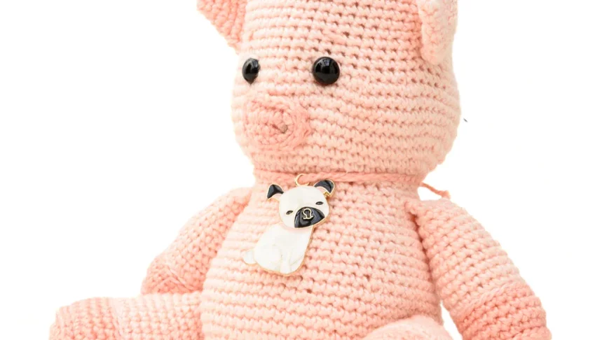 Porco com Pingente em Amigurumi