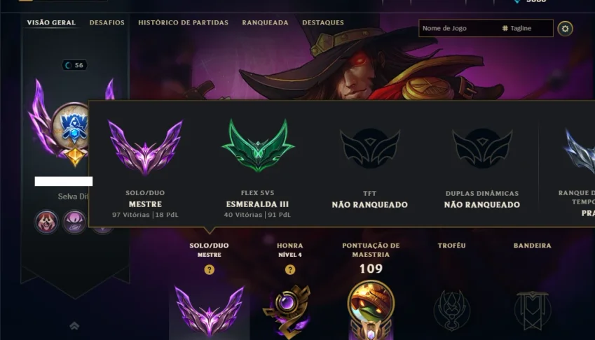 Mestre com 90 Champs e 19 Skins +1 Prestigio