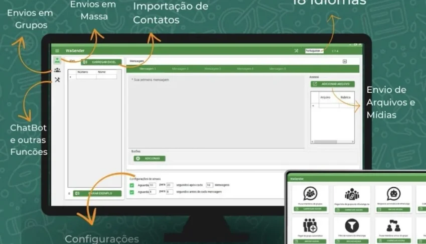 Wasender + Gerador De Licenças - Versão 3.5