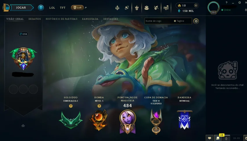 Conta Esmeralda 1 Nivel 284 - Todos Os Campeões - 69 Skins