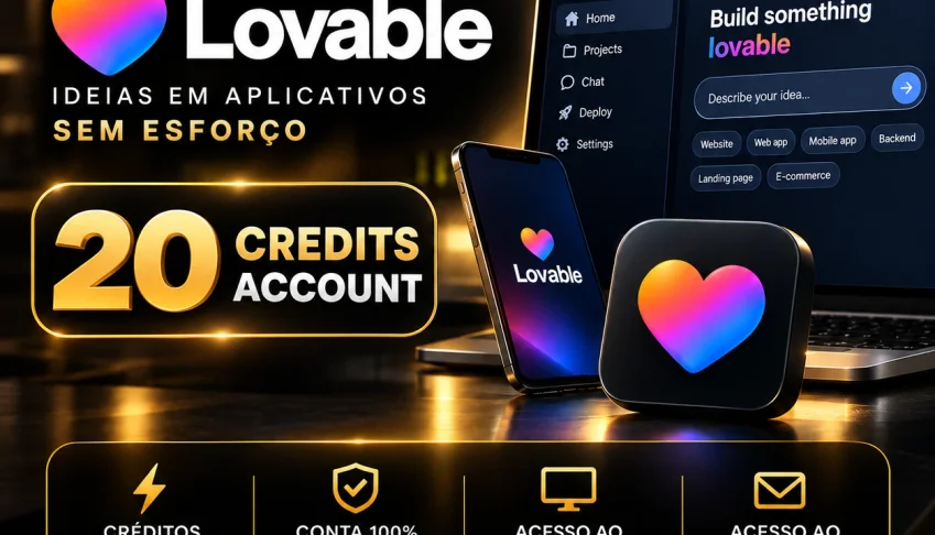 Conta Lovable AI com 20 Créditos + Workspace + Acesso E-mail