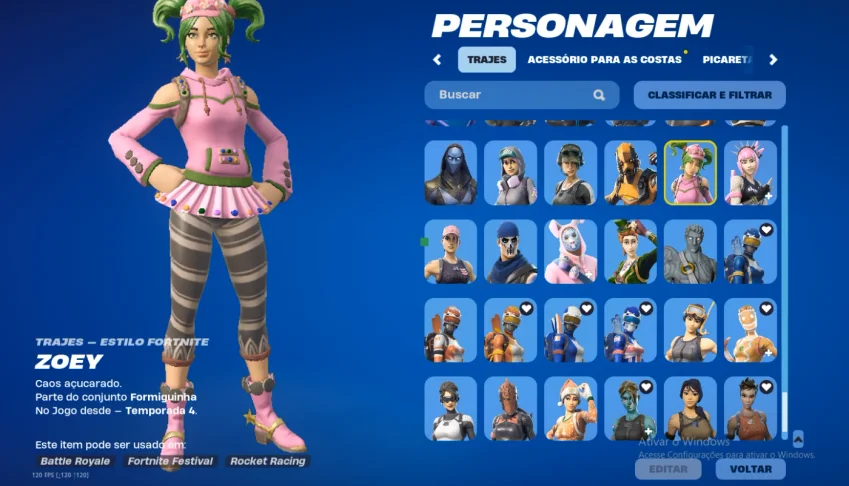 Conta FORTNITE Desde Temporada 3 CAP1 (270 skins e 219 pic)