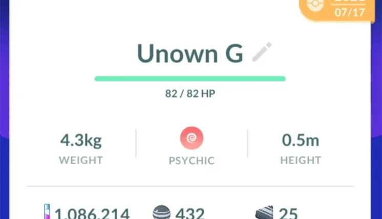 UNOWN Letra G - Vários Disponíveis - (Leia a Descrição)