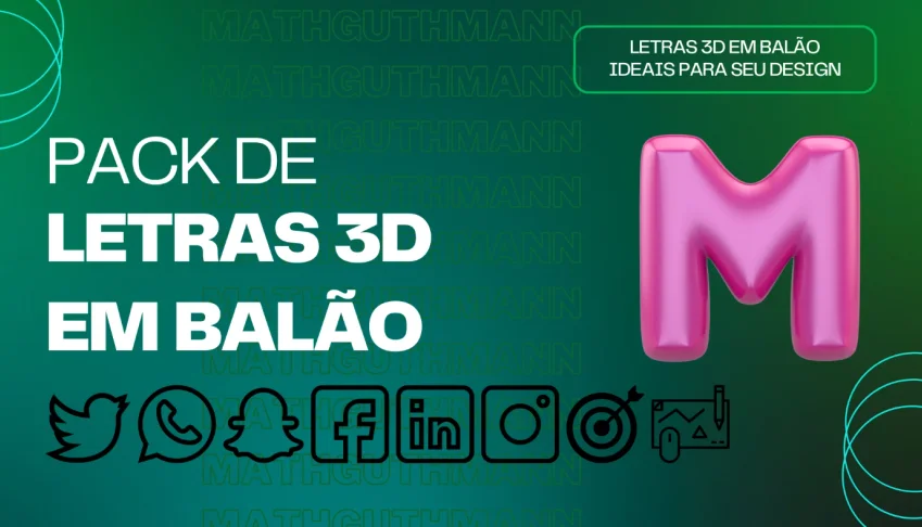 Pack de letras 3D em balão