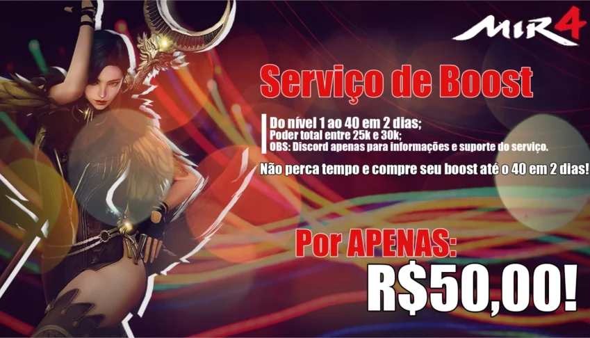 Boost de nivel mir4 nivel 1 ao 40