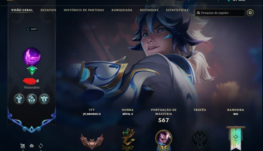 Conta de lol desde 2016 quase lvl 600