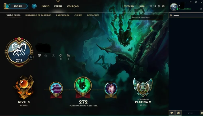 conta league of legends
