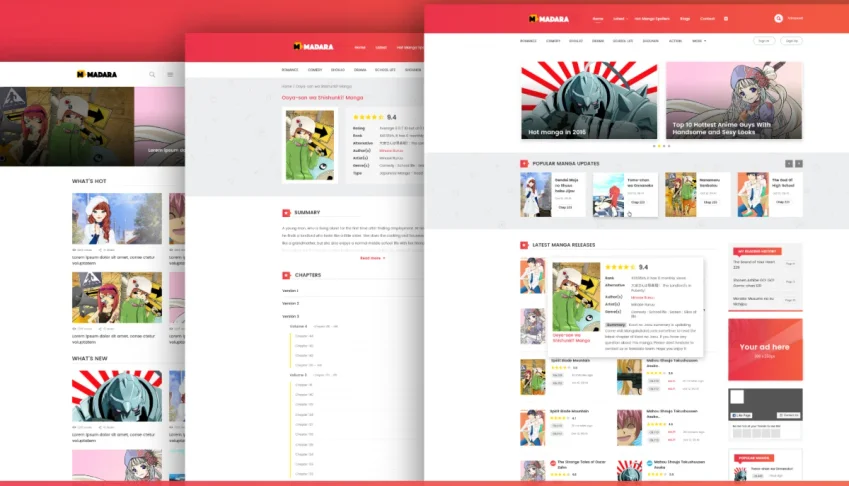 Tema Site De Mangas Ganhe Em Dolar Madara + Child Wordpress