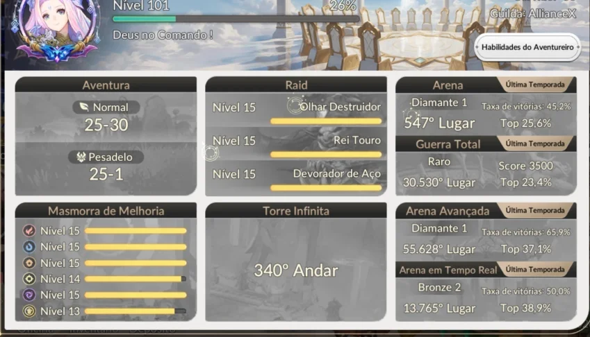 Conta Seven Knights Re. Conta End, Full lendários.