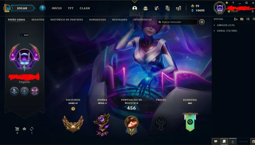Vendo conta do lol gold 4 + 165 skins