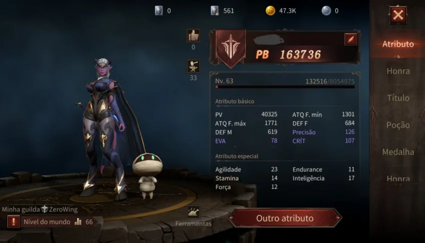 Conta do Dragon Odyssey Mobile LEV 65