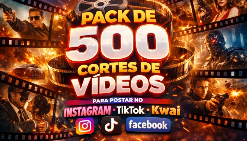 Pack com 500 Cortes de Vídeos Prontos para redes sociais🔥