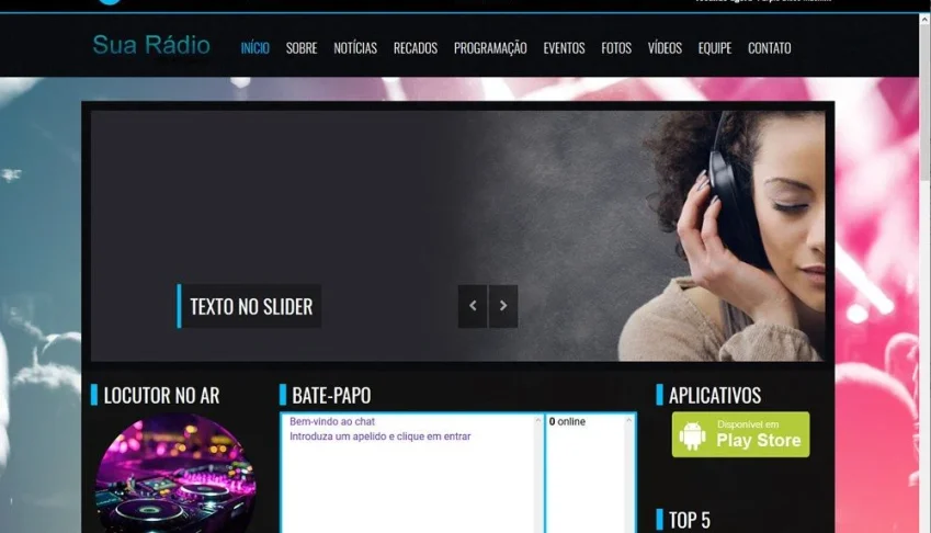Web Site Administrável Para Rádio BS