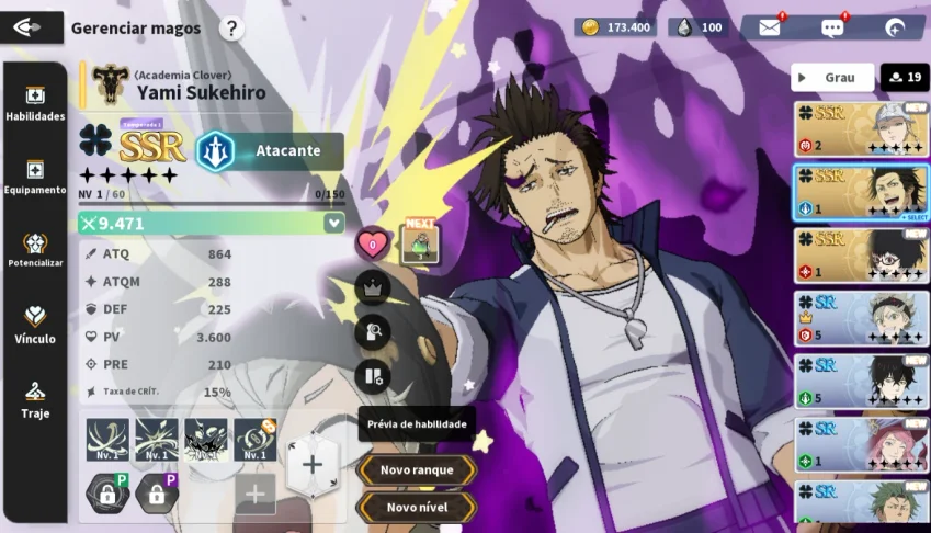 Black Clover M - Yami - Sally - Charlotte - SELETIVO ON