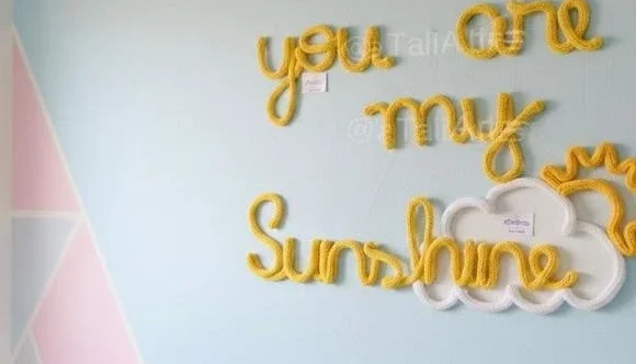 Frase You Are My Sunshine Personalizado em Tricotin