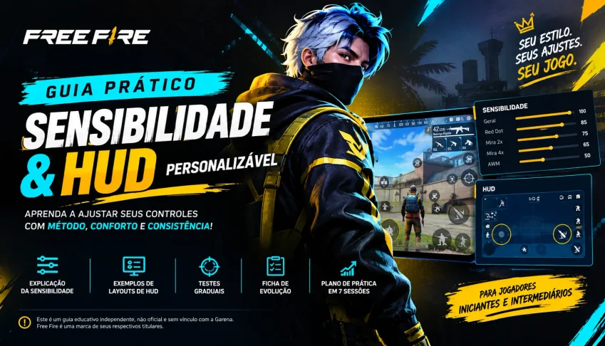 Guia Free Fire Sensibilidade e HUD Personalizável