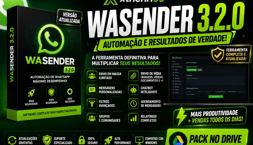 WASender 3.2.0 Completo | Automação de WhatsApp Profissional