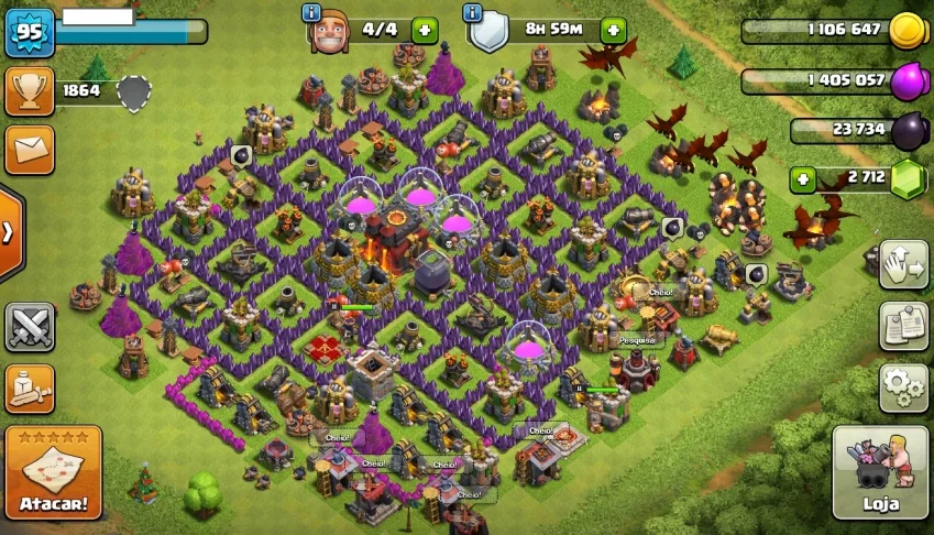 Chash of Clans centro de vila 10 - 2712 gemas