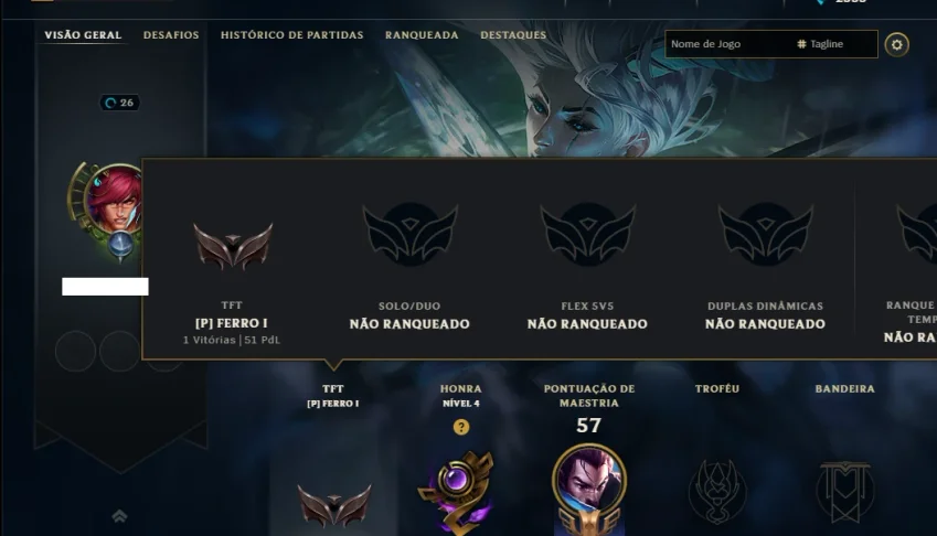 Unranked com 35 Champs e 3 Skins