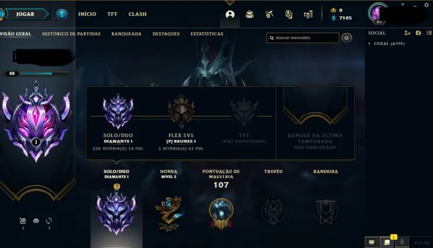 Conta league of legends d1