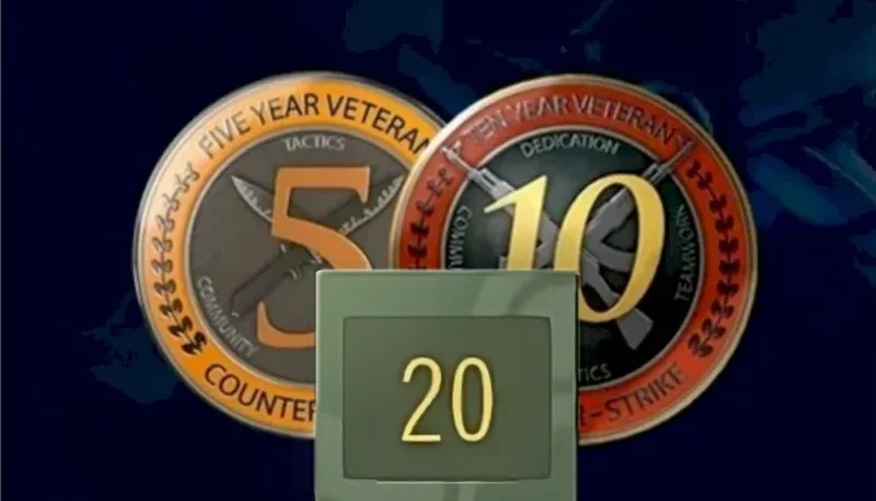 medalhas 5 e 10 anos cs2 / csgo ano 2003 até 2010